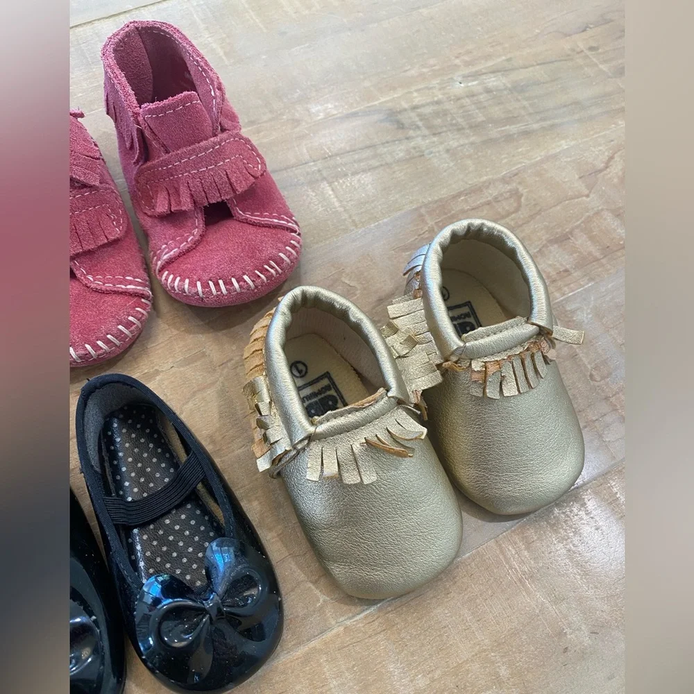7 baby girl toddler moccasin shoes sandals slide on Stride Rite Baby Gap Romirus